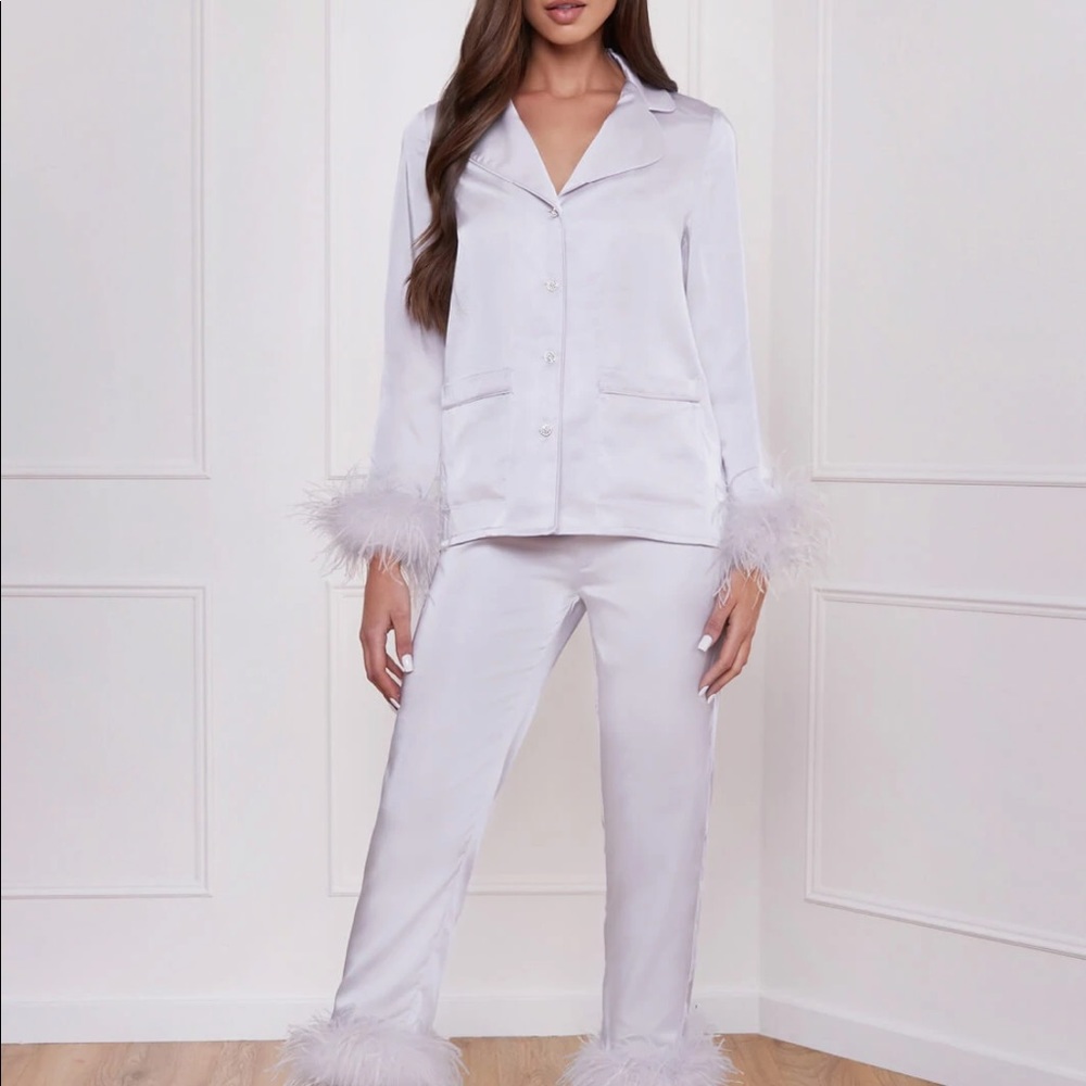 Silk bridal pajamas from Nadine Merabi